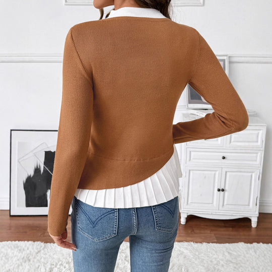 Damen Eleganter Strickblazer mit asymmetrischem Saum Nord Taschen