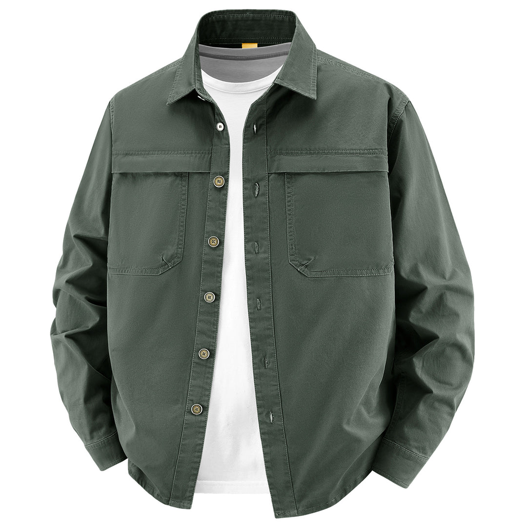 Herren Overshirt aus Baumwoll‑Twill mit zwei Brustklappen und relaxed Fit Nord Taschen
