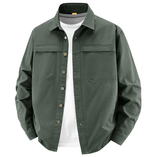 Herren Overshirt aus Baumwoll‑Twill mit zwei Brustklappen und relaxed Fit Nord Taschen