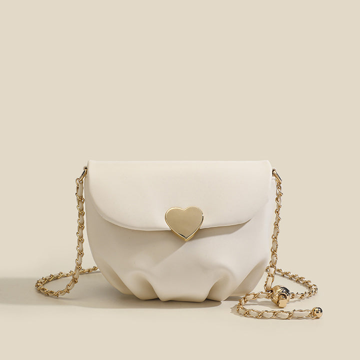 Damen Clutch-Tasche mit Herzverschluss und elegantem Kettenriemen Nord Taschen