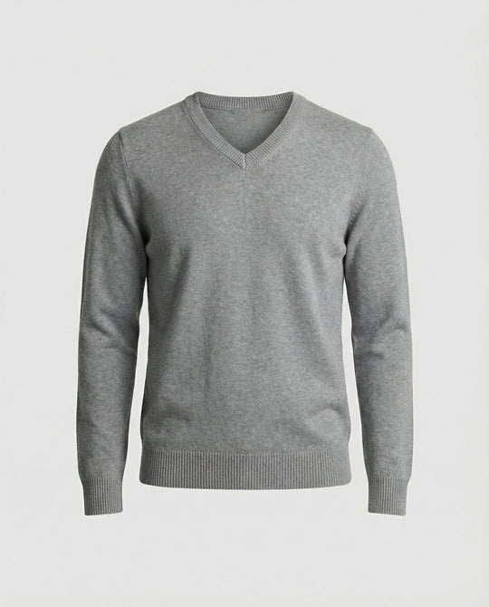 V-Ausschnitt Baumwollpullover