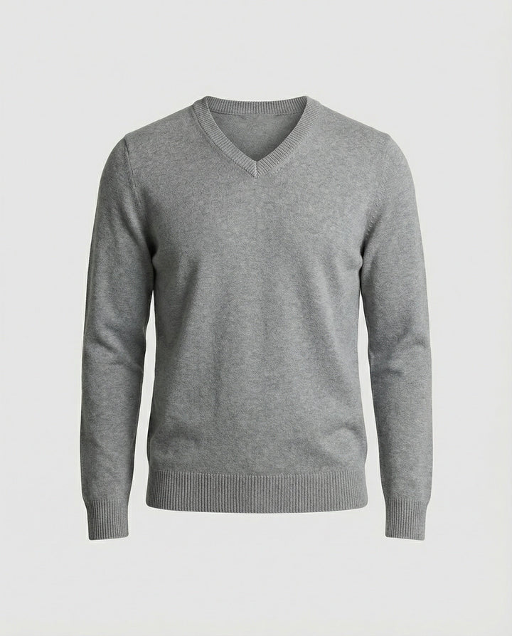 V-Ausschnitt Baumwollpullover
