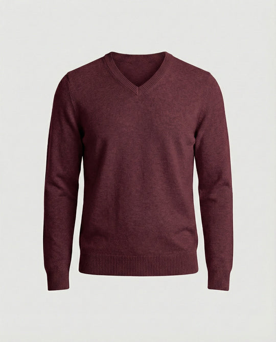V-Ausschnitt Baumwollpullover