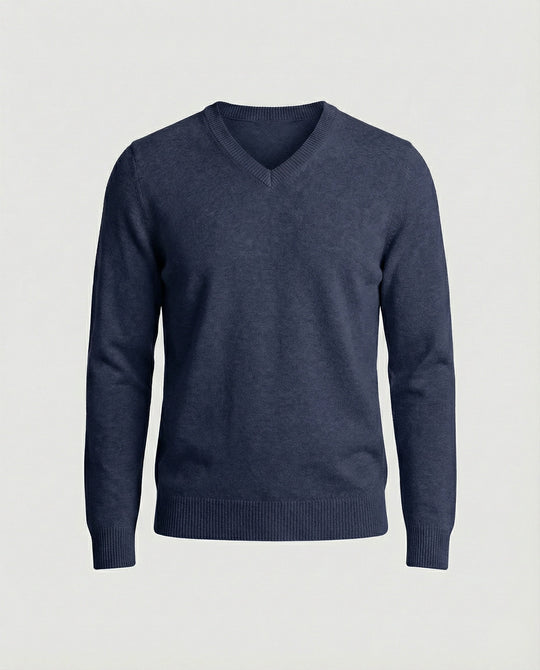 V-Ausschnitt Baumwollpullover