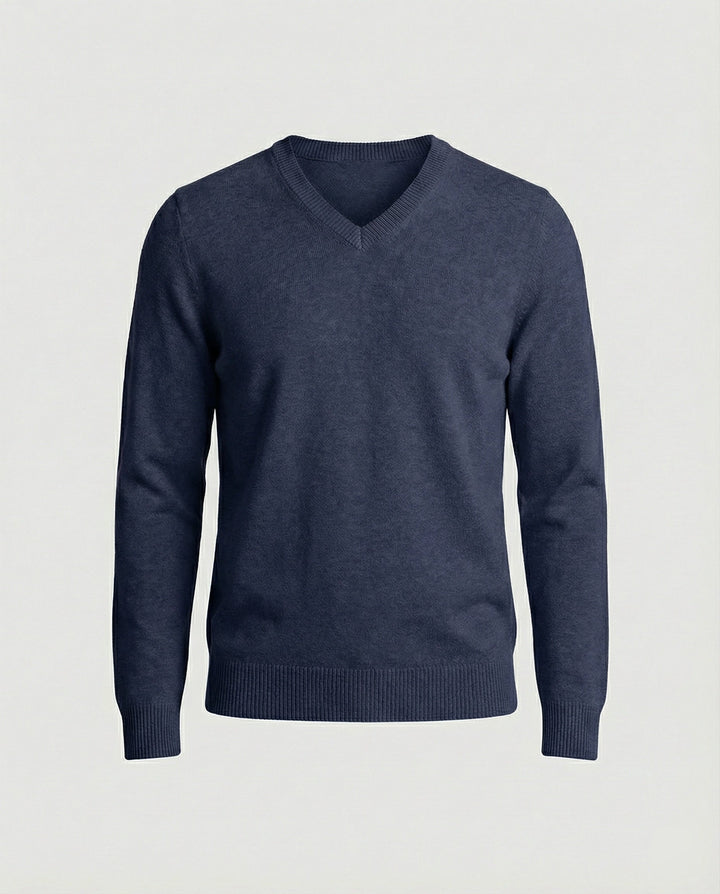 V-Ausschnitt Baumwollpullover
