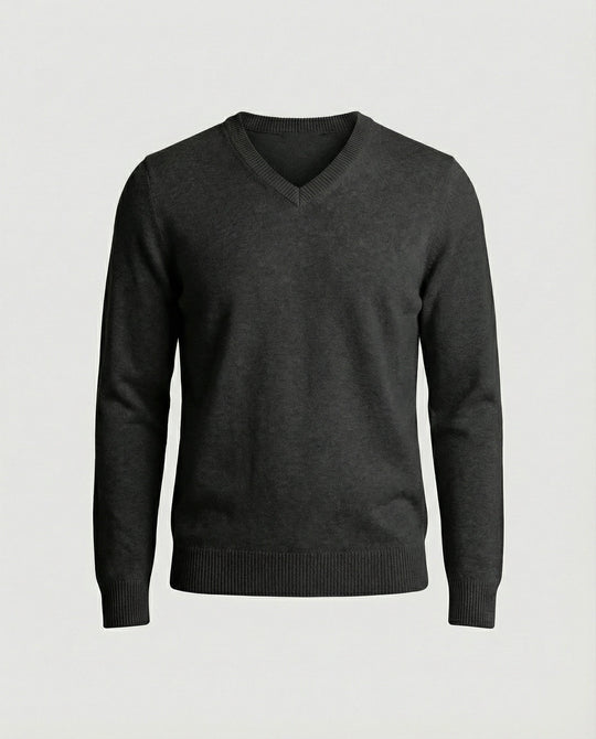 V-Ausschnitt Baumwollpullover
