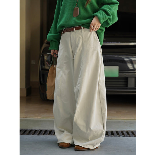Damen Ultraweite hochtaillierte Culotte-Hose mit tiefem Schritt und cleanem Bund Nord Taschen