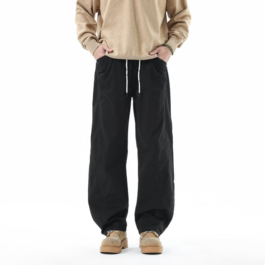 Herren Leichte Relaxed-Fit Bundhose mit Tunnelzug, schrägen Eingrifftaschen und Paneelnähten Nord Taschen