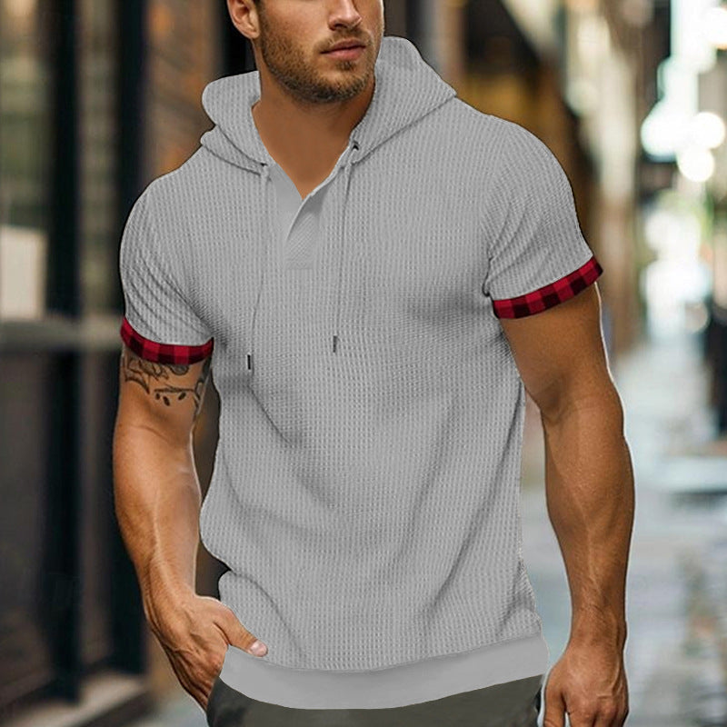Herren modernes Kapuzenshirt mit strukturiertem Design und kontrastierenden Ärmeln