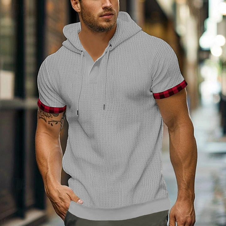 Herren modernes Kapuzenshirt mit strukturiertem Design und kontrastierenden Ärmeln