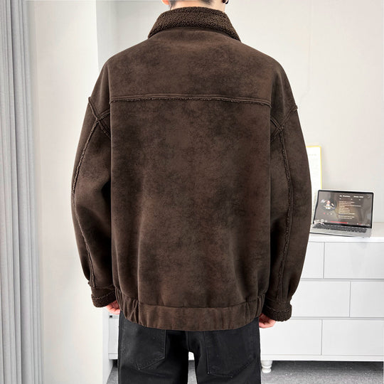 Herren Kuschelige Teddyfelljacke Nord Taschen