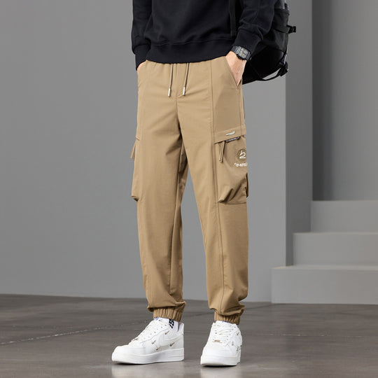 Herren technische Cargo-Joggerhose mit elastischem Saum, Multifachtaschen und Kordelzug Nord Taschen