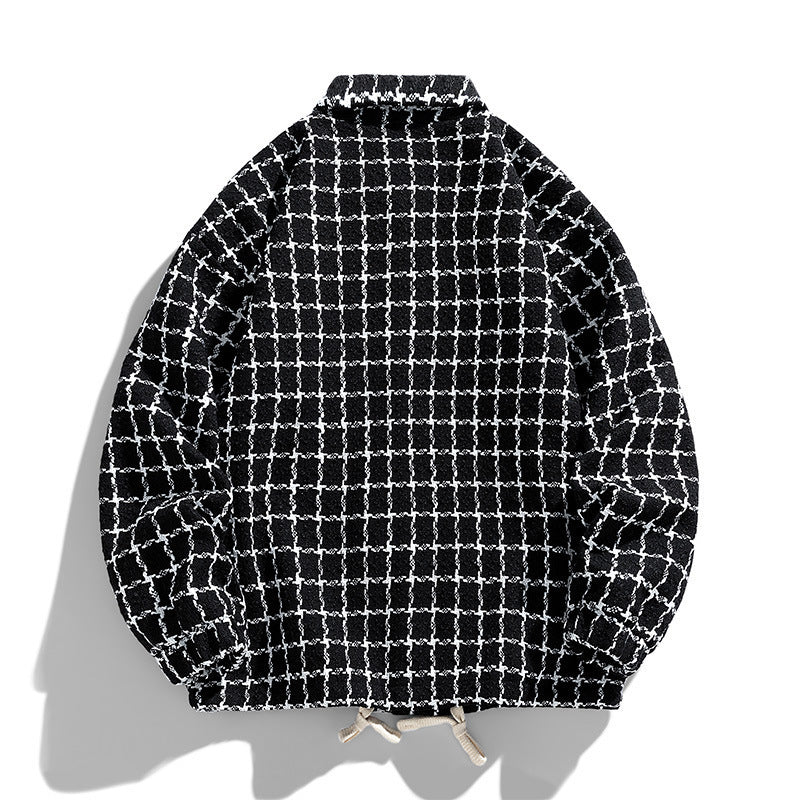 Herren Gepolsterte Coach‑Jacke mit geometrischem Muster und Kontrastbrusttasche Nord Taschen