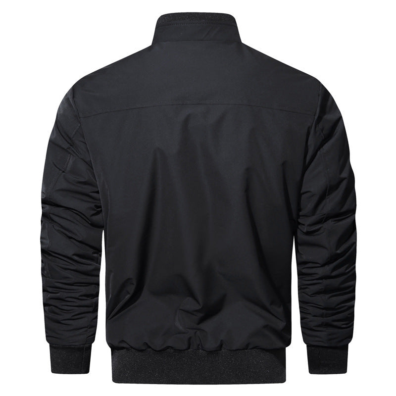 Herren leichter Utility-Bomberjacke mit geripptem Bund, Reißverschluss-Brusttasche und Pattentaschen Nord Taschen