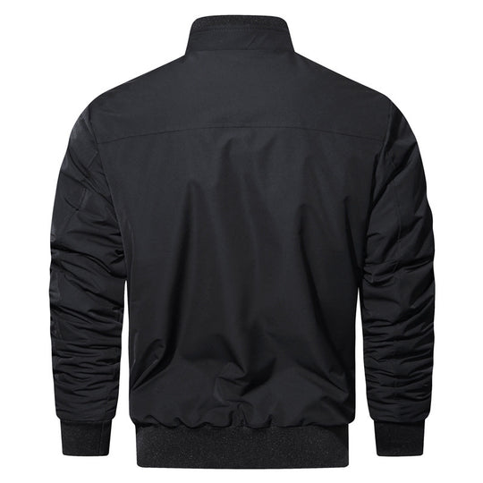 Herren leichter Utility-Bomberjacke mit geripptem Bund, Reißverschluss-Brusttasche und Pattentaschen Nord Taschen