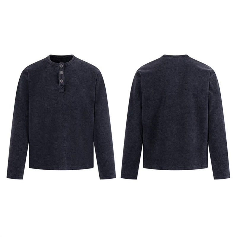 Herren Waffelstrick-Henleyshirt mit Knopfleiste und lässigem Regular-Fit Nord Taschen