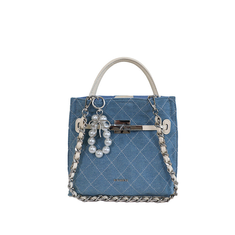Damen Mini Shopper Tasche mit luxuriösem Kettenhänger Nord Taschen
