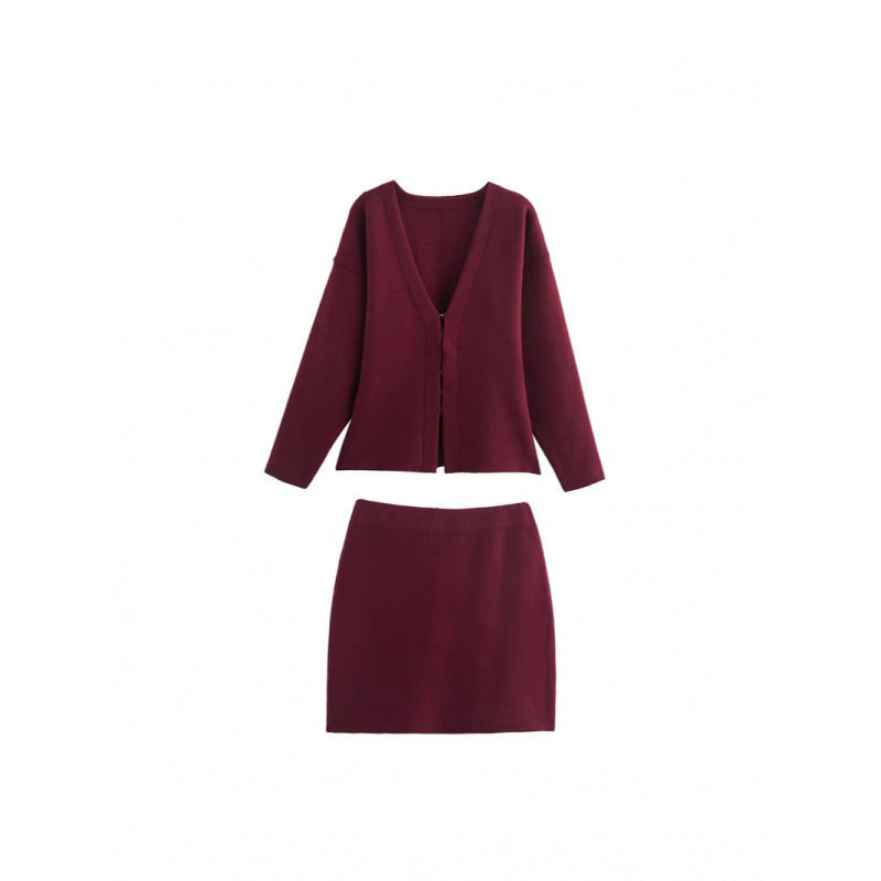 Damen Locker geschnittener Feinstrick-Cardigan mit tiefem V‑Ausschnitt und verdeckter Knopfleiste Nord Taschen