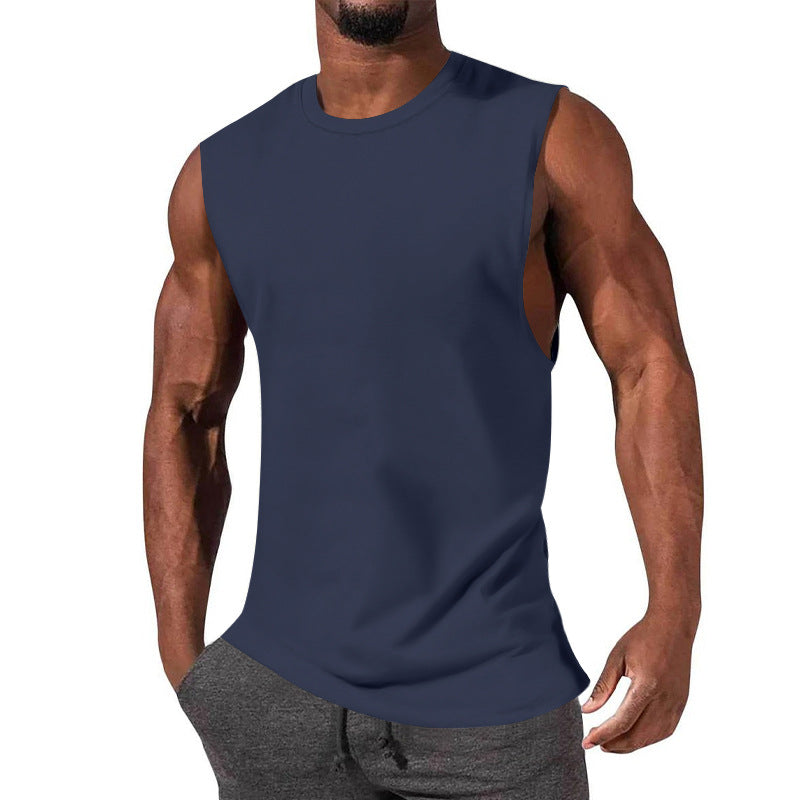 Herren nan athletisches Tanktop mit extra tiefem Armanschnitt und elastischem Baumwollmix