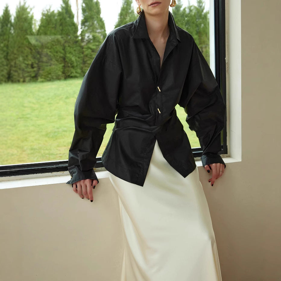 Damen Oversized Bluse mit ausgefallenem Schnitt Nord Taschen