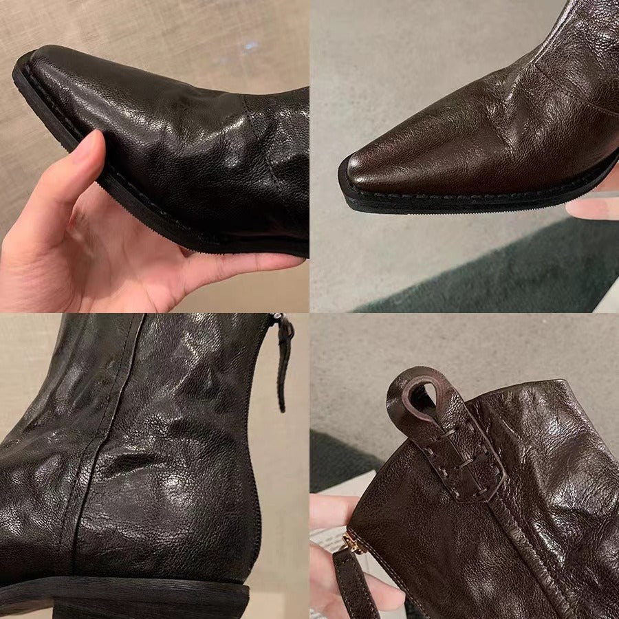 Herren Western-Stiefelette mit spitzer Kappe und Zugschlaufen Nord Taschen