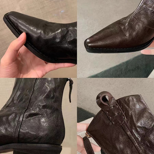 Herren Western-Stiefelette mit spitzer Kappe und Zugschlaufen Nord Taschen