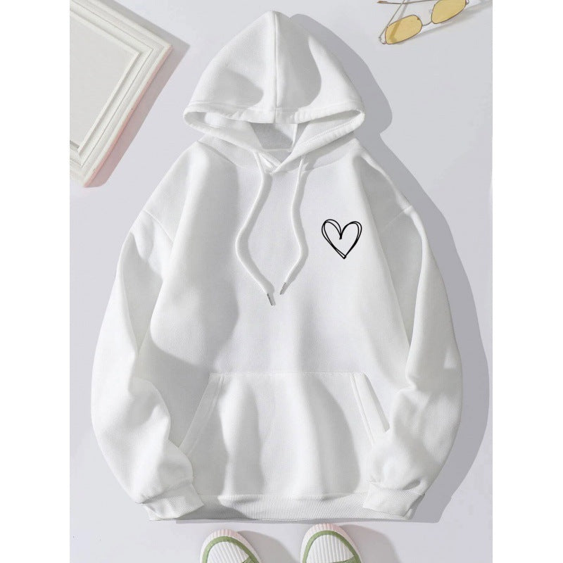 Kapuzenpullover Herzdruck Damen