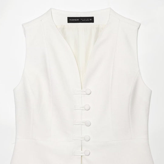 Damen High-Waist Schlaghose mit Zierknopfleiste und Eingrifftaschen Nord Taschen