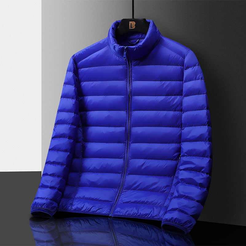 Herren Ultraleichte gesteppte Daunenimitat‑Steppjacke mit Stehkragen und Packfunktion Nord Taschen