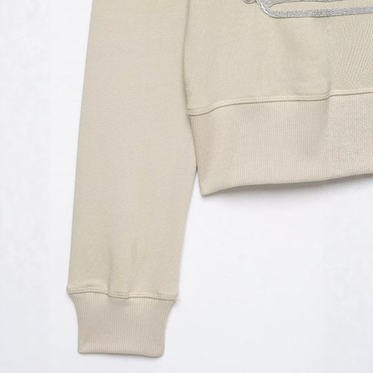 Damen Kurzgeschnittene Sweatjacke mit Stehkragen und militärisch inspirierten Zierkordeln Nord Taschen