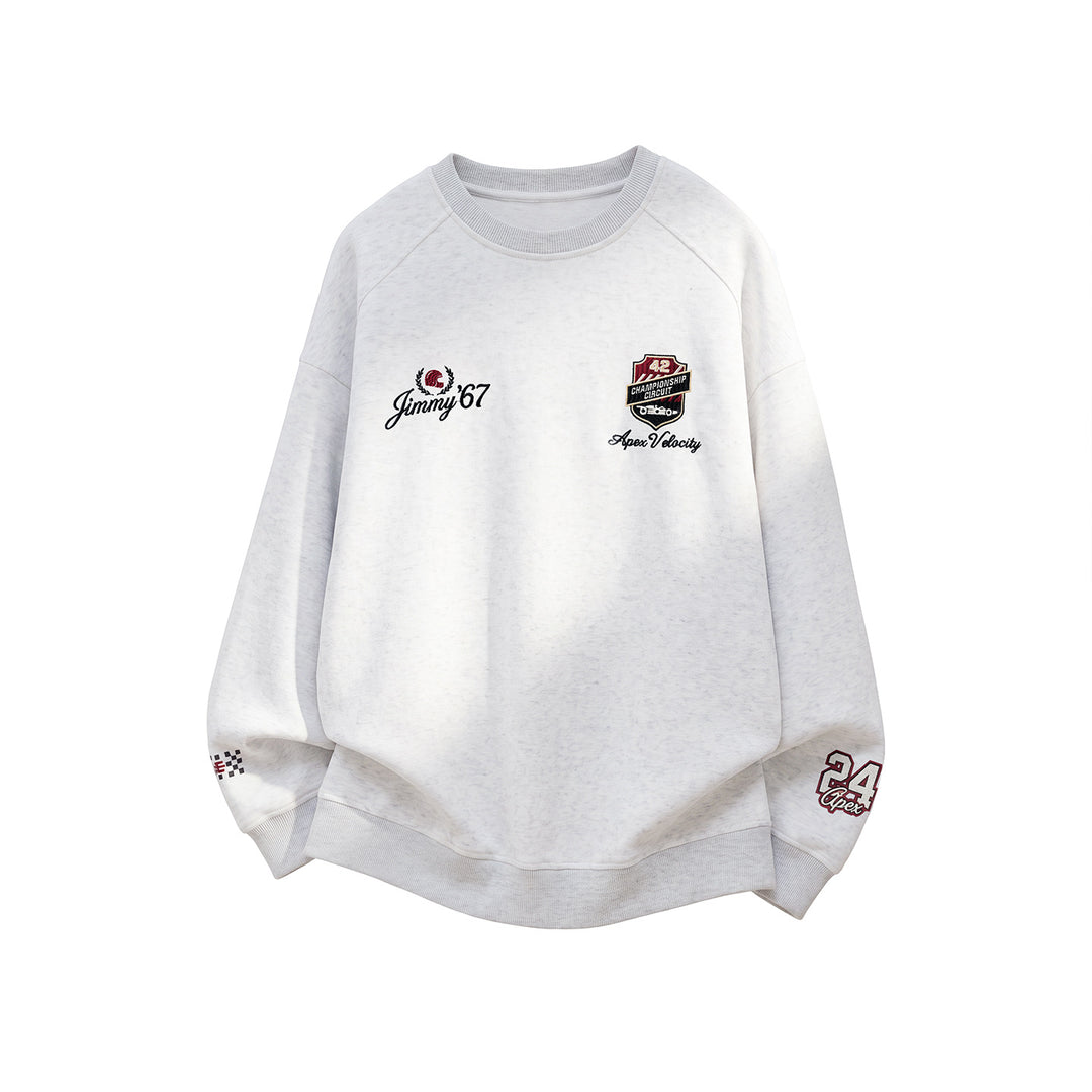Unisex Oversize-Sweatshirt mit Rennsport-Stickereien und Raglanärmeln Nord Taschen