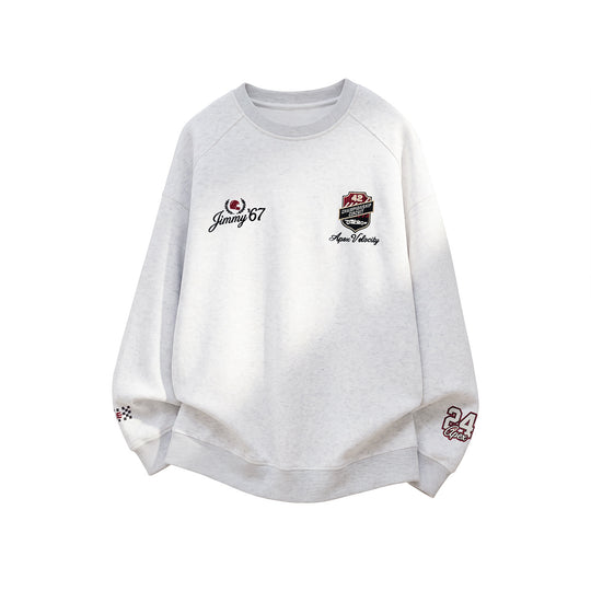 Unisex Oversize-Sweatshirt mit Rennsport-Stickereien und Raglanärmeln Nord Taschen