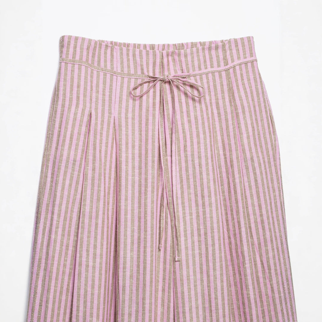 Damen Hochtaillierte Culotte-Hose mit weitem Bein, Tunnelzug und vorderem Schlitz Nord Taschen