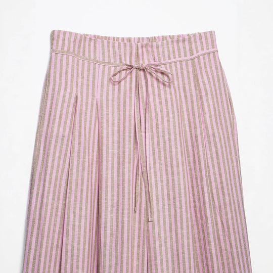 Damen Hochtaillierte Culotte-Hose mit weitem Bein, Tunnelzug und vorderem Schlitz Nord Taschen