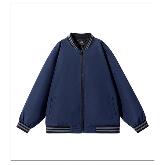 Herren Weite Oversize-Bomberjacke im Utility-Look mit gestreiften Rippbündchen und durchgehendem Reißverschluss Nord Taschen