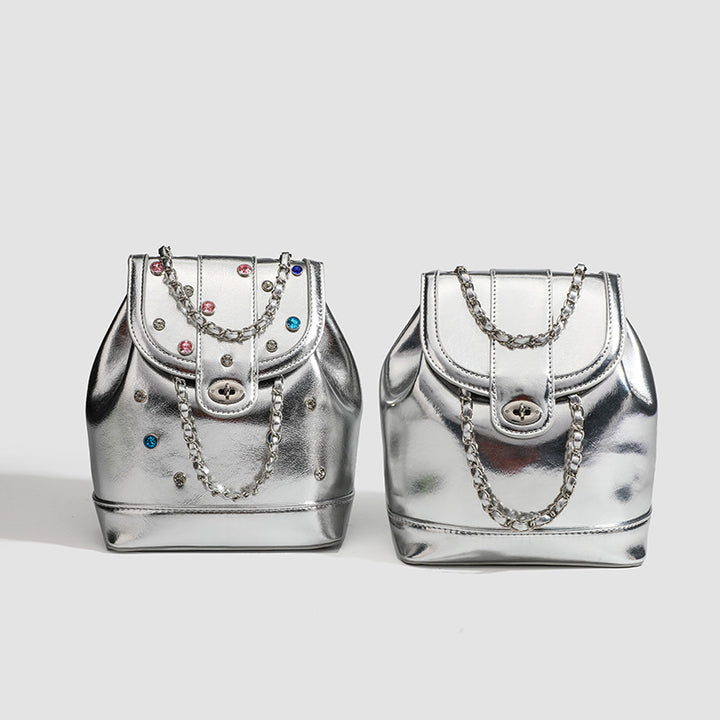 Damen Mini-Rucksacktasche mit funkelnden Strassapplikationen Nord Taschen