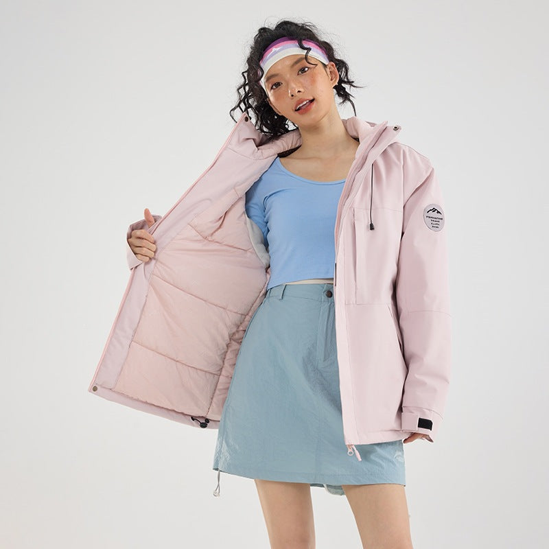 Damen Wattierte Winterjacke mit Kapuze, wasserabweisend und winddicht Nord Taschen