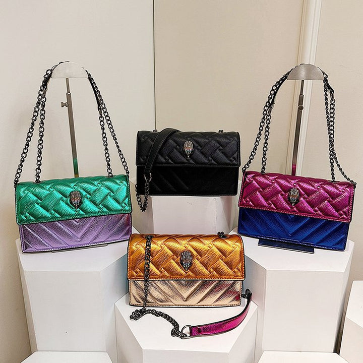 Damen glamouröse Umhängetasche mit schimmerndem und gepolstertem Design Nord Taschen