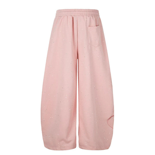 Damen Extraweite Palazzo-Sweathose mit Komfortbund und Glitzer-Detail Nord Taschen