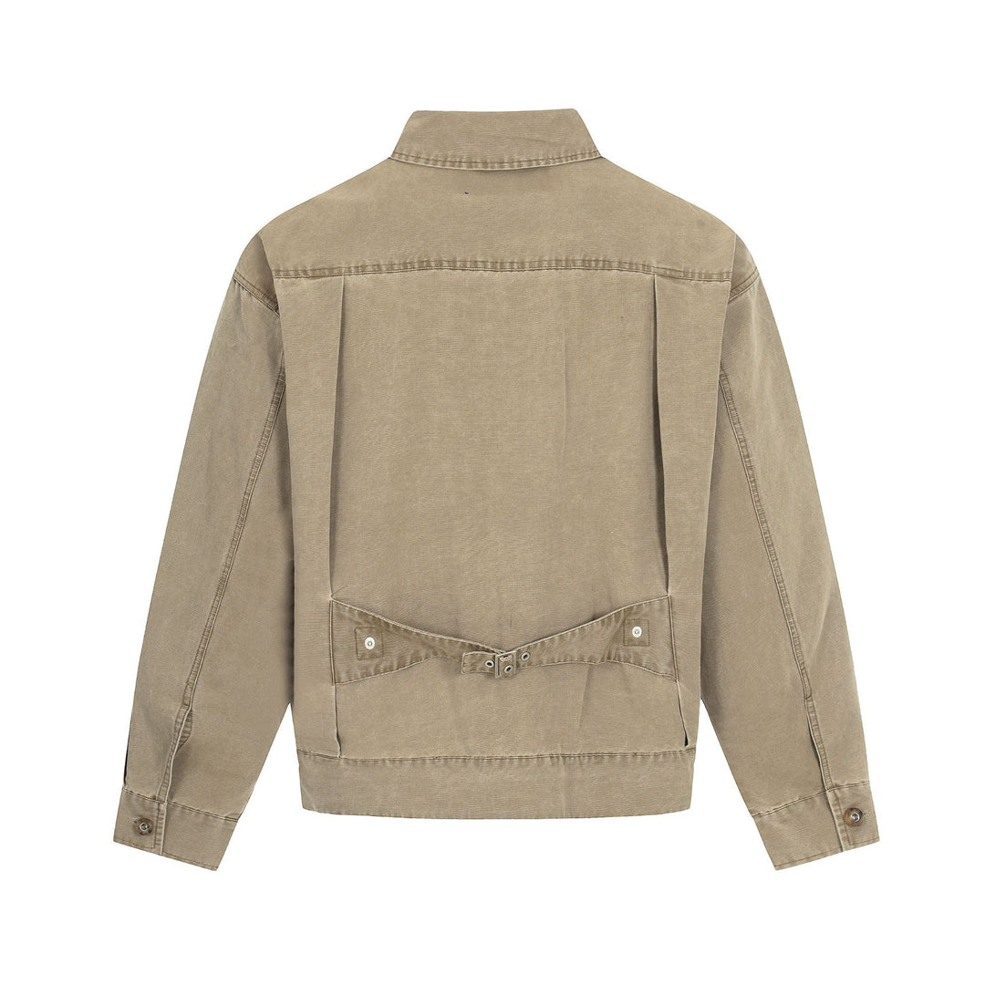 Herren Canvas-Utility-Blousonjacke mit Tunnelzug und Ziersteppungen Nord Taschen