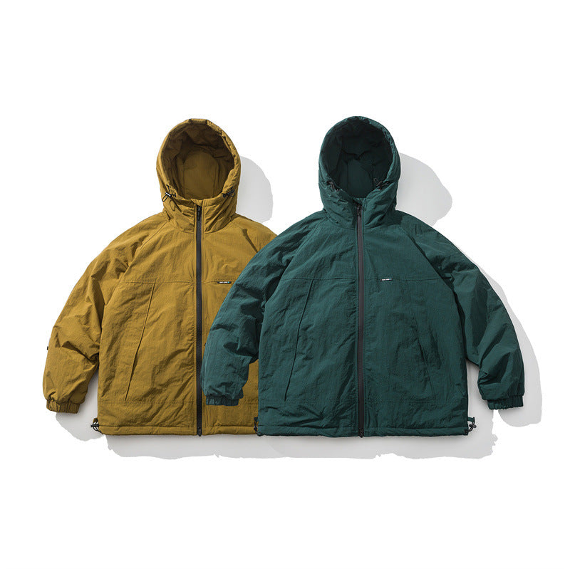 Unisex Oversized leicht wattierte Ripstop-Kapuzenjacke mit verdecktem Zwei-Wege-Reißverschluss Nord Taschen