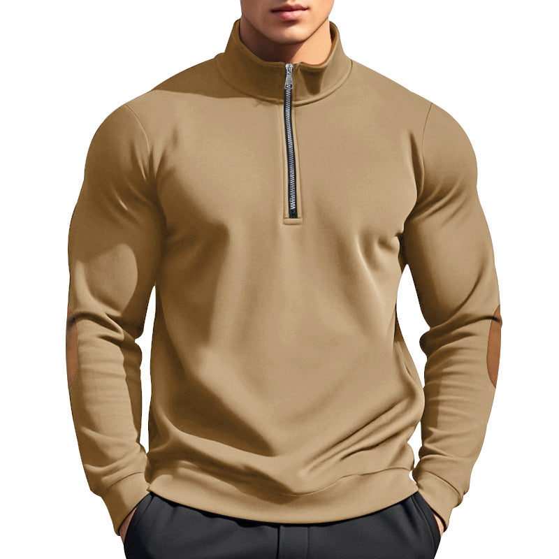 Herren Sweatshirt mit hochwertigem Stehkragen und eleganten akzenten
