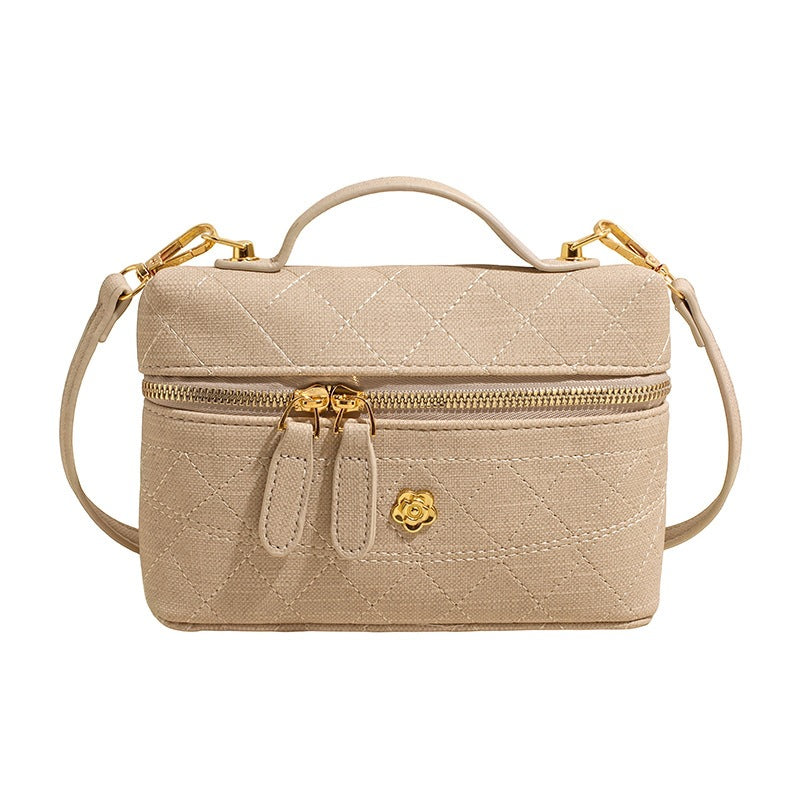 Damen elegante Umhängetasche mit strukturiertem Steppdesign und goldenen Akzenten Nord Taschen