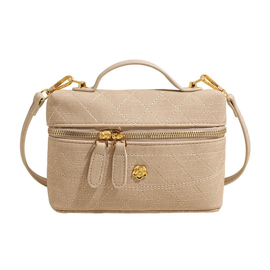Damen elegante Umhängetasche mit strukturiertem Steppdesign und goldenen Akzenten Nord Taschen