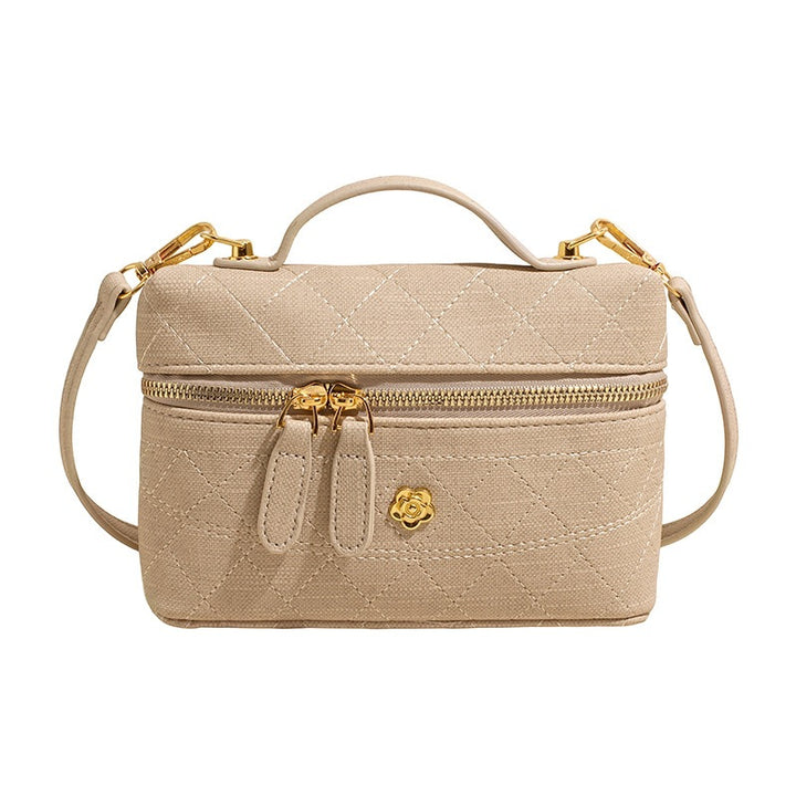 Damen elegante Umhängetasche mit strukturiertem Steppdesign und goldenen Akzenten Nord Taschen