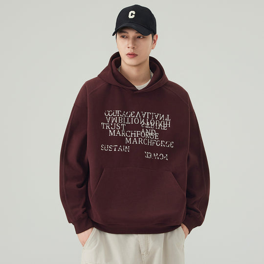 Herren Oversize Kapuzenpullover mit Statement-Print und Kängurutasche Nord Taschen