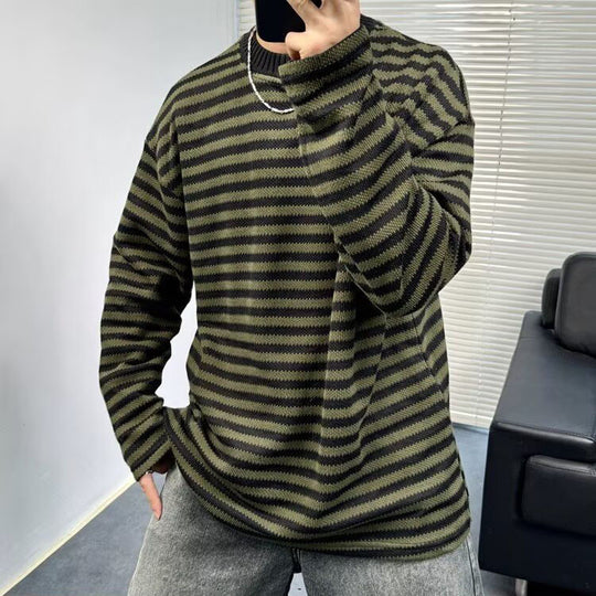Herren Lässiger Strickpullover mit Modischem Streifenmuster Nord Taschen