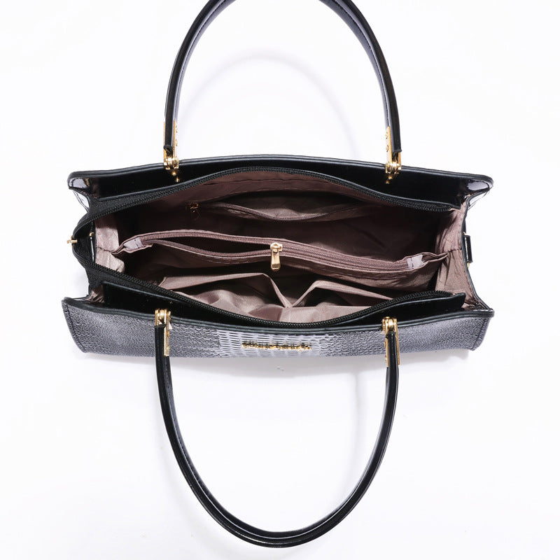 Damen elegante Handtasche mit Krokodilleder-Optik und abnehmbaren Tragegurt Nord Taschen
