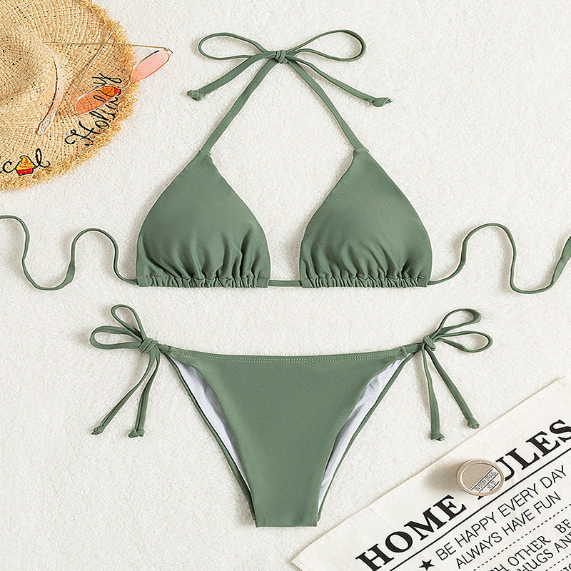 Damen Triangel-Bikini mit verstellbaren Schärpen