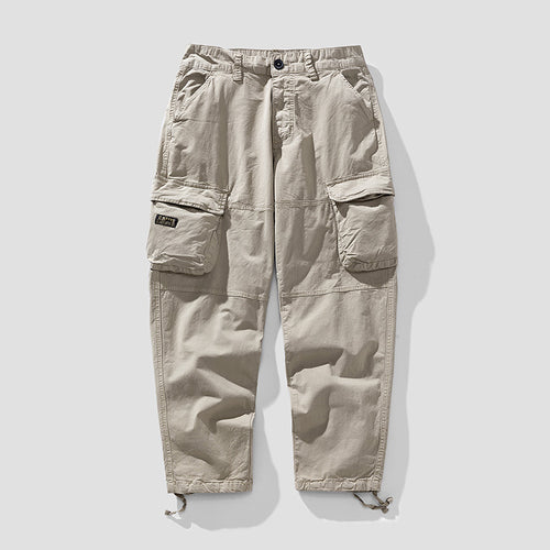 Herren Cargo‑Hose im Utility‑Workwear‑Stil mit großen Klappentaschen, Kniepaneelen und Kordelabschluss Nord Taschen